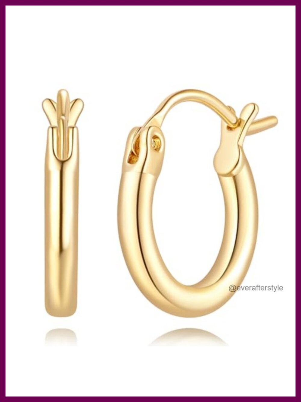 14K Gold Plated Hoop Earrings for Women - Classic Lightweight Earrings